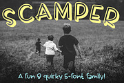 Scamper - a five-font family