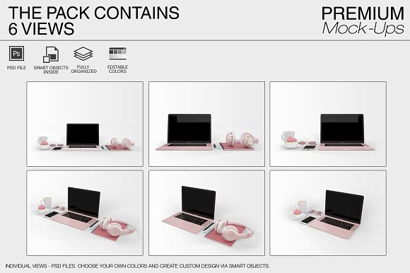 Laptop Mockup Set in Mobile & Web Mockups - product preview 1