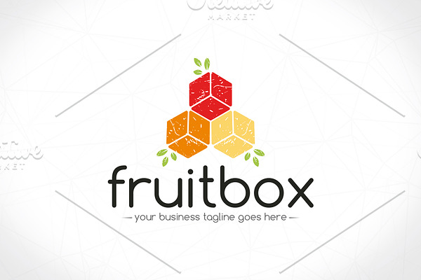 Cube Fruits Logo Template