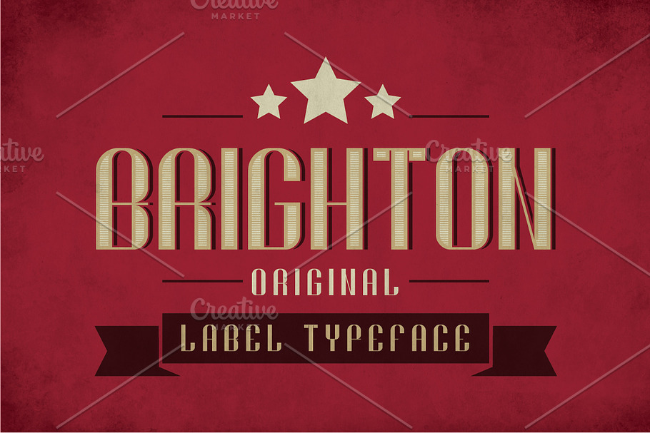 Brighton Vintage Label Typeface in Display Fonts - product preview 8