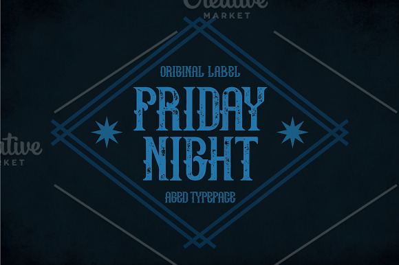 Friday Night Vintage Label Typeface in Display Fonts - product preview 2