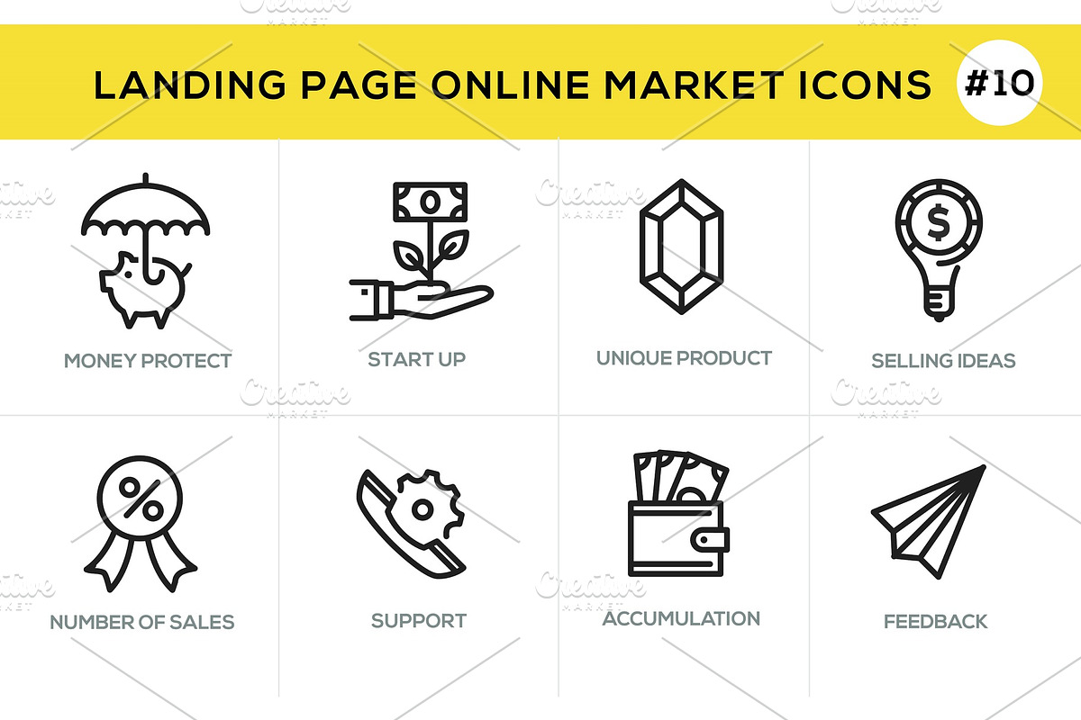 Flat line design concept icons for online shopping, website banner and landing page in Objects - product preview 8