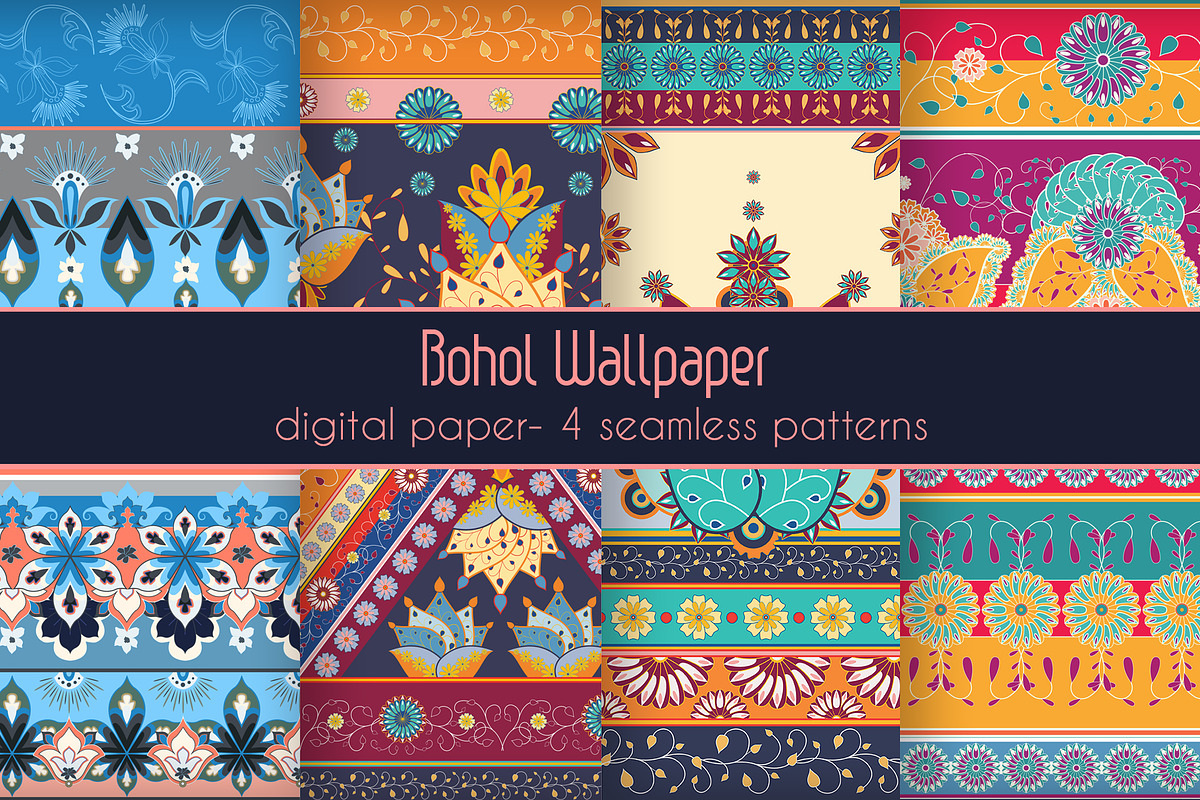 4 Colourful Vector Seamless Pattern in Patterns - product preview 8