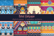 4 Colourful Vector Seamless Pattern