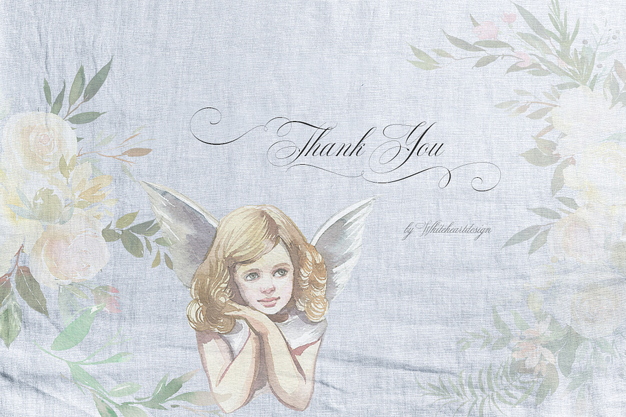 Vanilla White Watercolor Flowers  in Illustrations - product preview 8