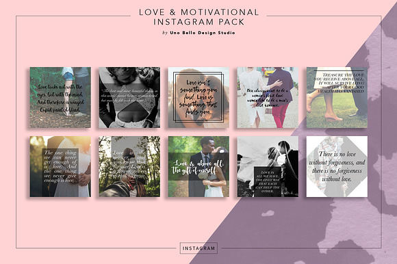 30 Love Quote Instagram Pack in Instagram Templates - product preview 1