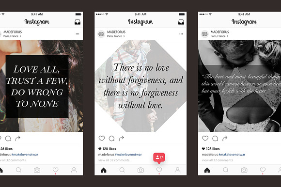 30 Love Quote Instagram Pack in Instagram Templates - product preview 2