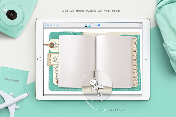 Digital travel journal in Stationery Templates - product preview 3