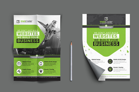 Flyer Template for Web Development in Flyer Templates - product preview 2