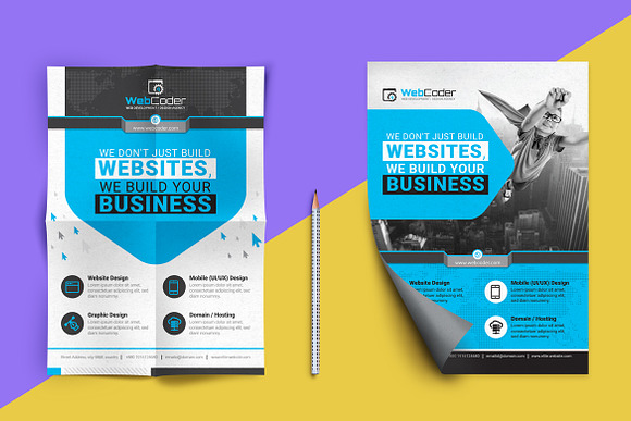 Flyer Template for Web Development in Flyer Templates - product preview 3