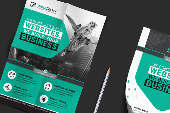 Flyer Template for Web Development in Flyer Templates - product preview 4