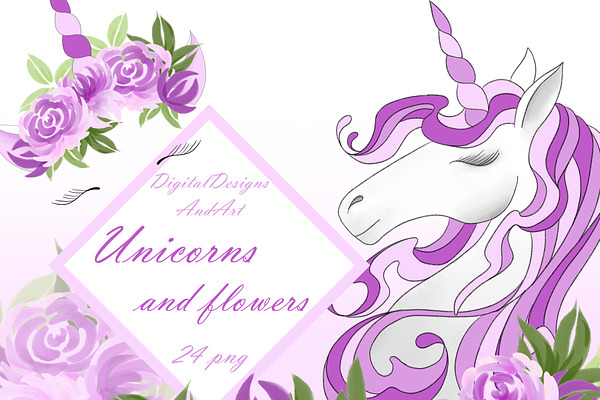 Unicorns and flowers