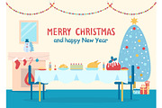 Merry Christmas Home Decor Vector Illustration
