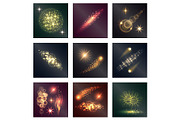 Different Color Lighting Effects Nine Shiny Icons