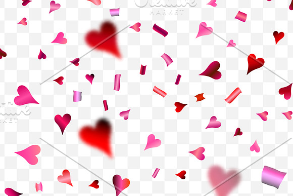 Falling confetti with hearts in Objects - product preview 1