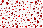 Falling red hearts