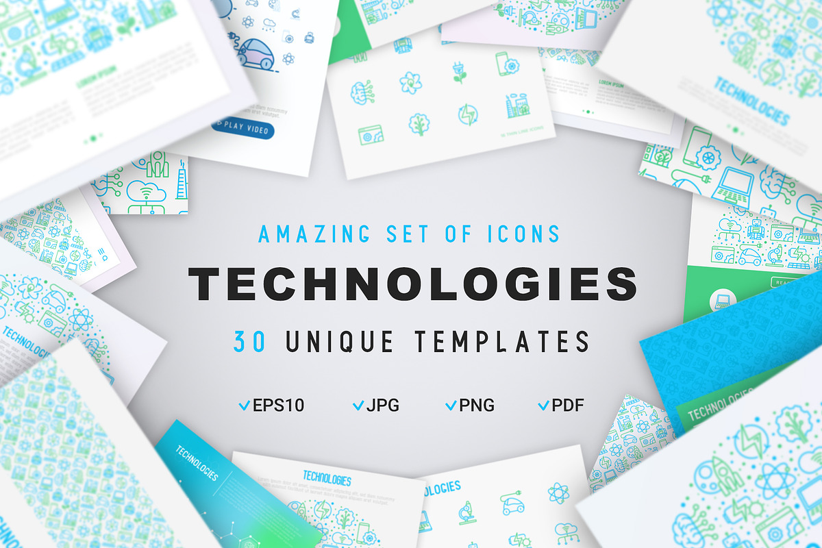 Technologies Icons Set | Concept in Graphics - product preview 8