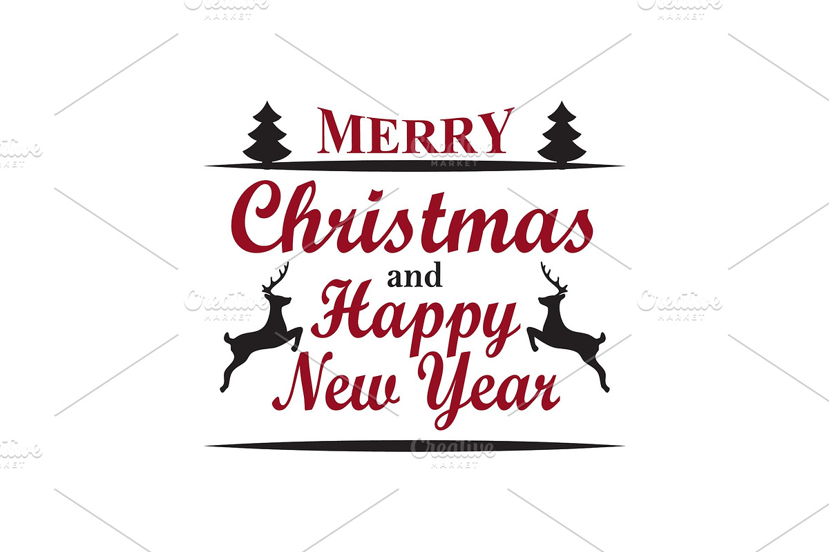 Merry Christmas Happy New Year Vector Illustration in Objects - product preview 8