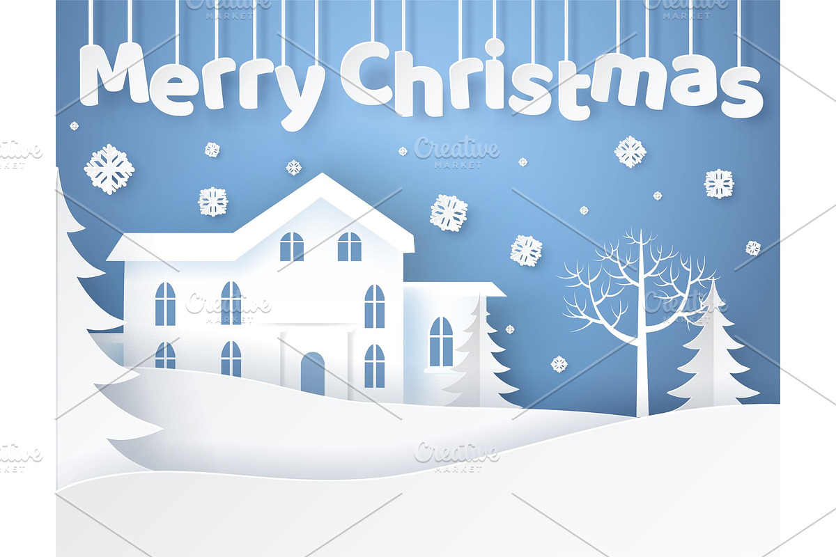 Merry Christmas Elegant Poster Vector Illustration in Objects - product preview 8