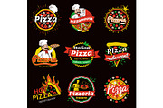 Italian Pizza Restaurant Promotional Emblems Set