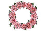 Camellia Round Frame