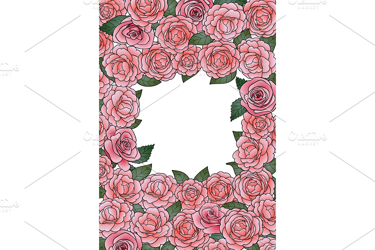 Camellia Square Frame in Illustrations - product preview 8