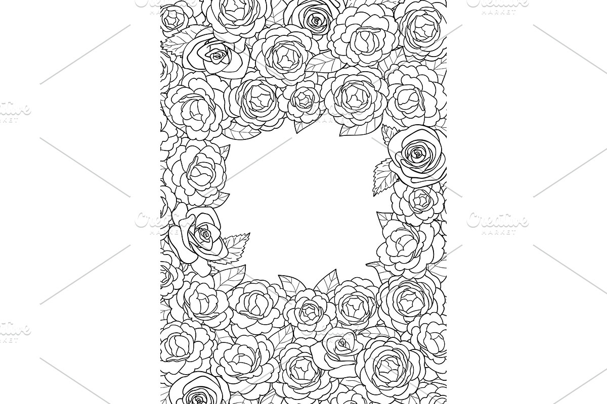 Camellia Square Frame in Illustrations - product preview 8
