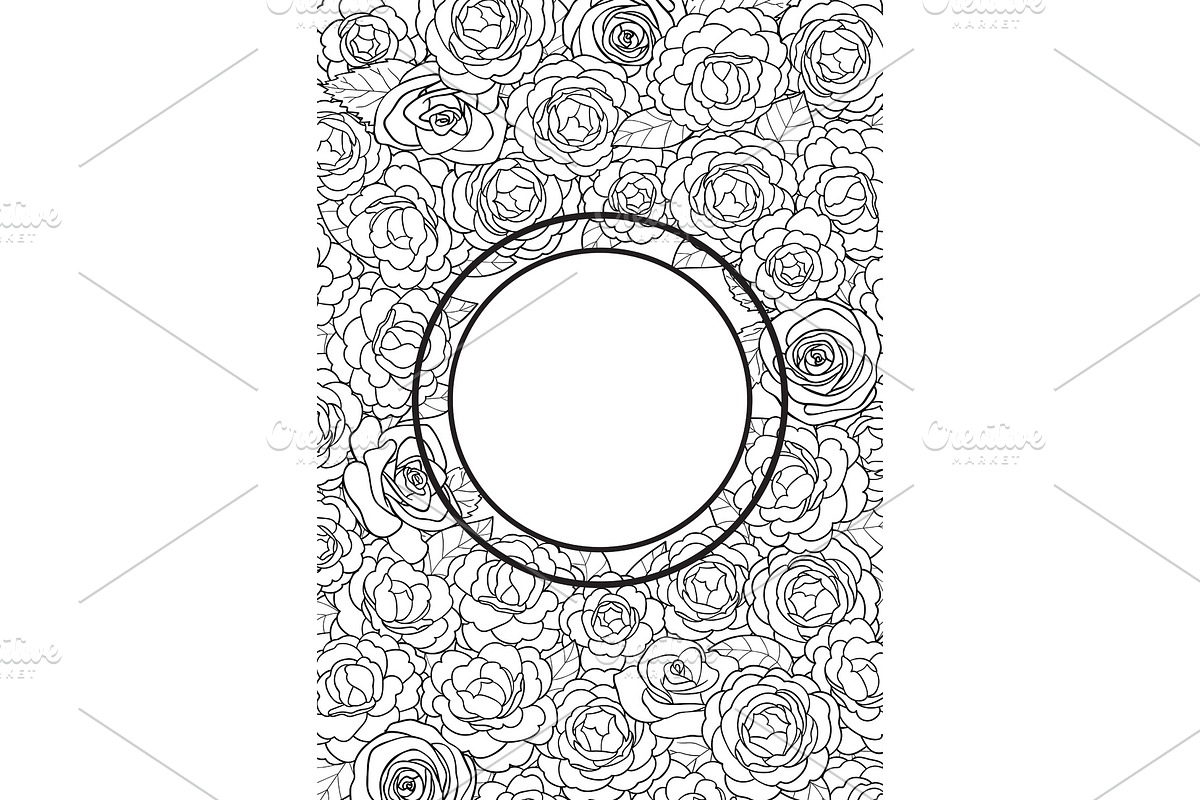 Camellia Round Frame in Illustrations - product preview 8
