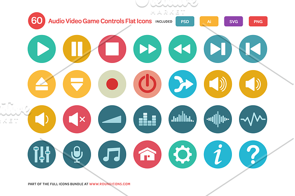 Audio, Video and Game Controls Flat in Graphics - product preview 1