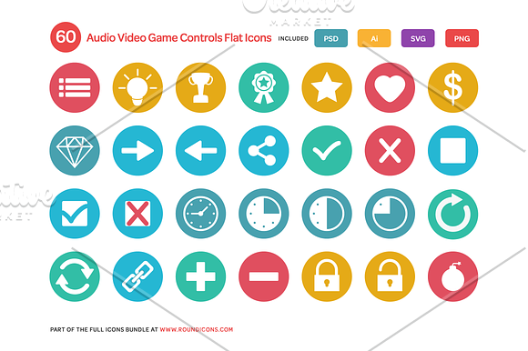 Audio, Video and Game Controls Flat in Graphics - product preview 2