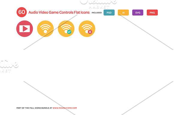 Audio, Video and Game Controls Flat in Graphics - product preview 3