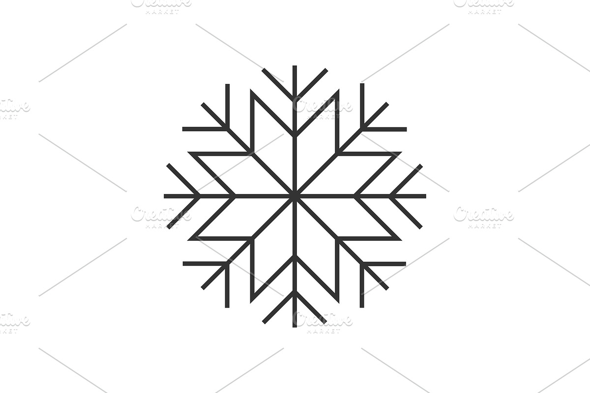 Snowflake line icon in Objects - product preview 8