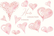 Watercolor Hearts Collection 002