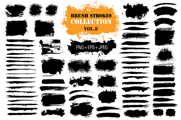 Brush Strokes Bundle: PNG+Vector in Objects - product preview 4