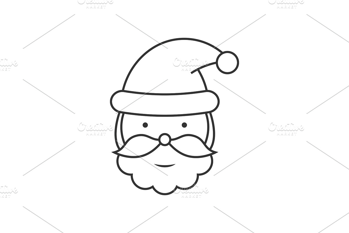 Santa Claus head line icon in Objects - product preview 8