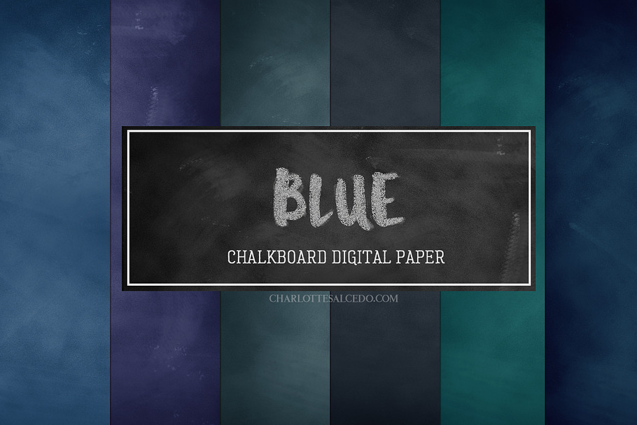 Blue Chalkboard Digital paper
