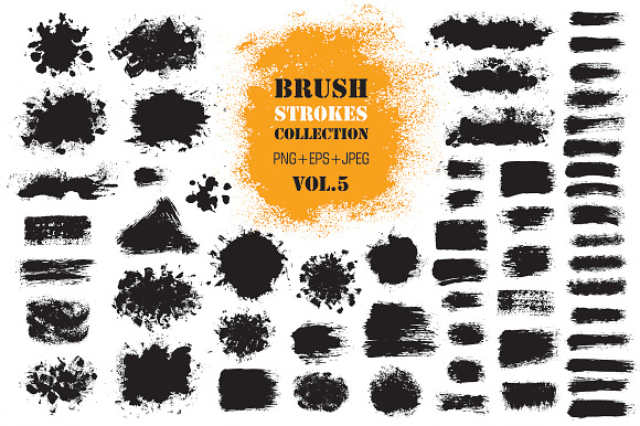 Brush Strokes Bundle: PNG+Vector in Objects - product preview 9