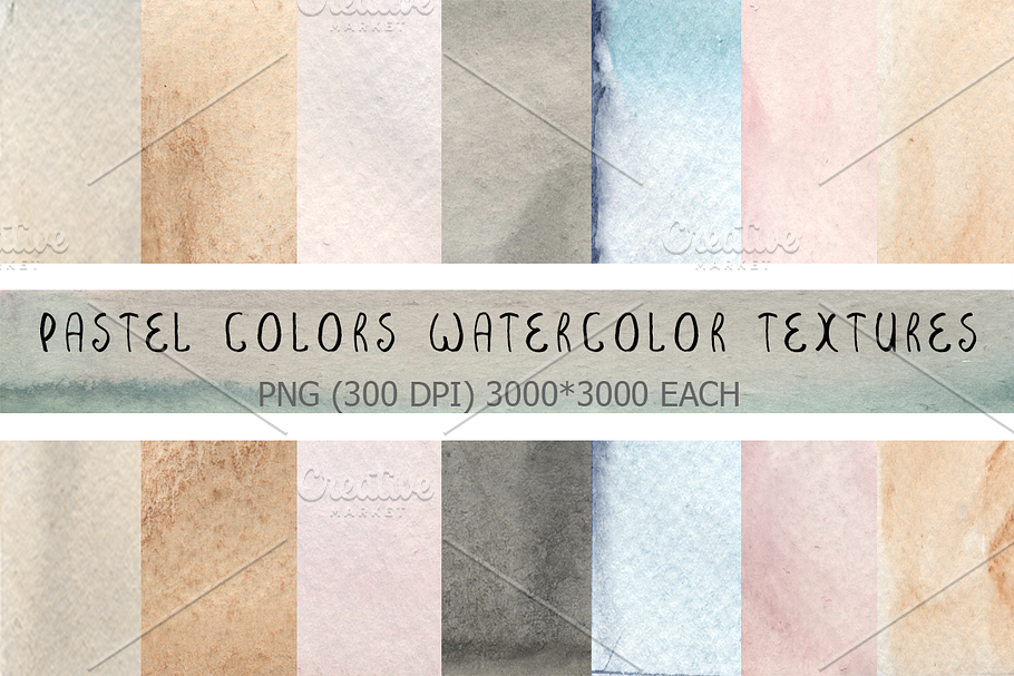 8 Watercolor pastel textures
