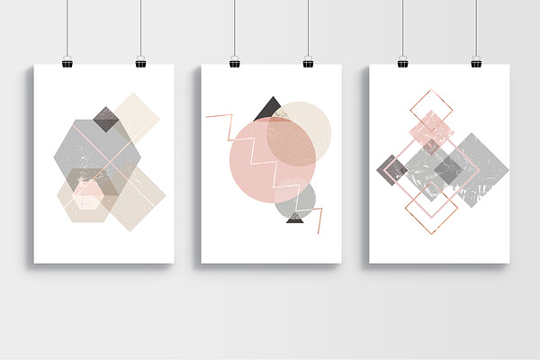 3 Abstract geometric trendy posters!