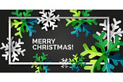 Snowflake Christmas greeting card template