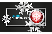 Snowflake Christmas greeting card template