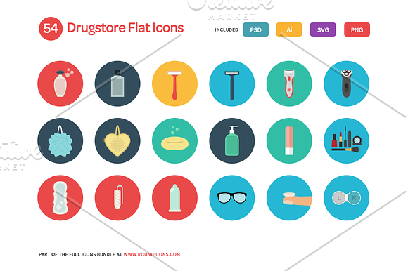 Drugstore Flat Icons Set in Graphics - product preview 3