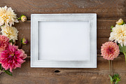 Dahlia's with White Frame Styled