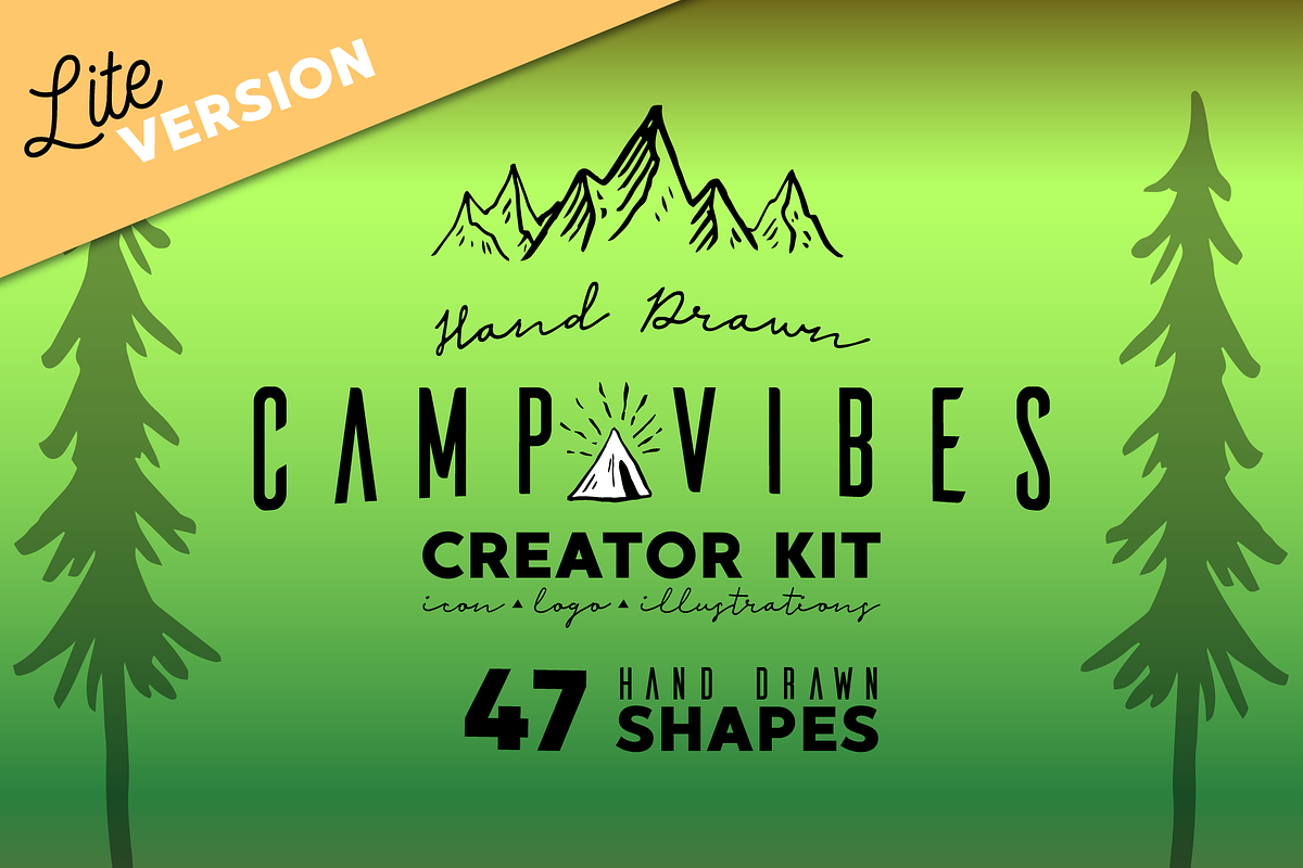 Lite-CAMP VIBES Creator Kit in Photoshop Shapes - product preview 8
