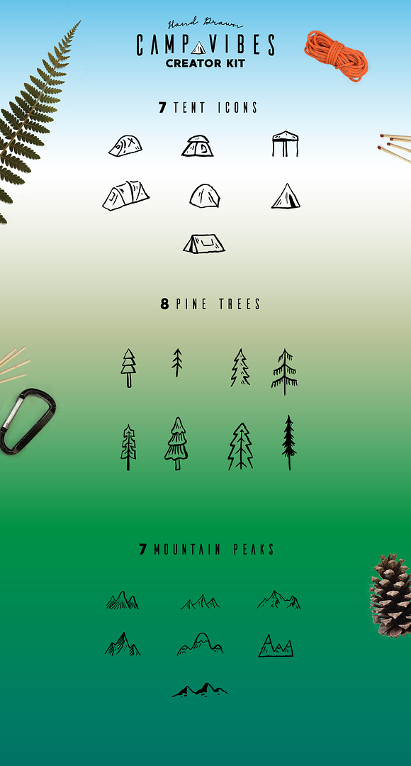 Lite-CAMP VIBES Creator Kit in Photoshop Shapes - product preview 1