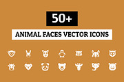 50+ Animal Faces Vector Icons