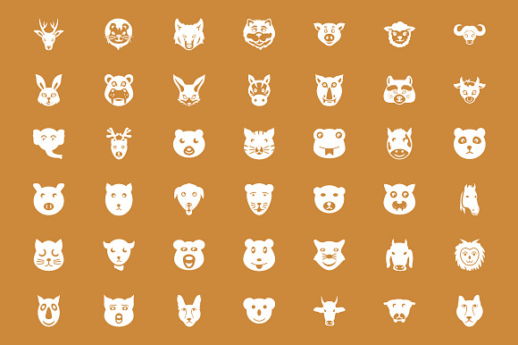 50+ Animal Faces Vector Icons in Face Icons - product preview 1