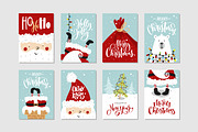 Christmas cards set with lettering