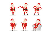 Santa Collection of Icons Vector Illustration