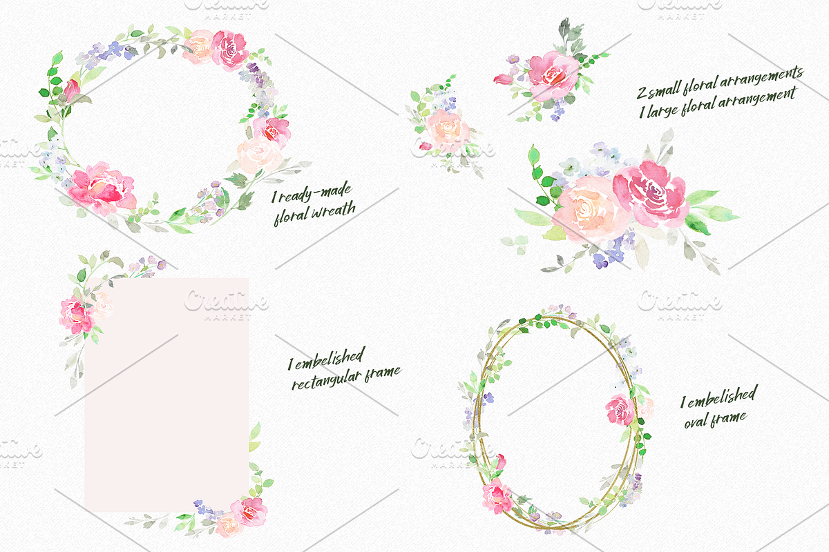 Watercolor Clipart: Valerie Kit in Illustrations - product preview 8